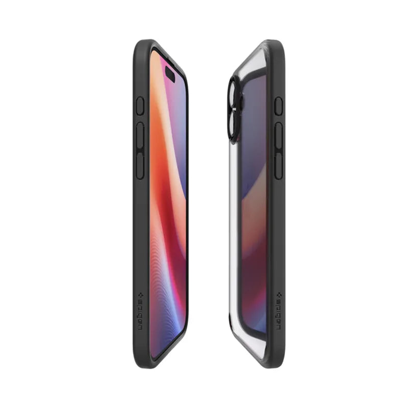 Spigen Ultra Hybrid – dėklas iPhone 16 telefonui (matinė juoda)