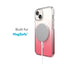 Speck Presidio Perfect-Clear + Ombre + MagSafe - dėklas iPhone 15 Plus / 14 Plus su MICROBAN danga (Skaidrus / Vintage Rose Fade)