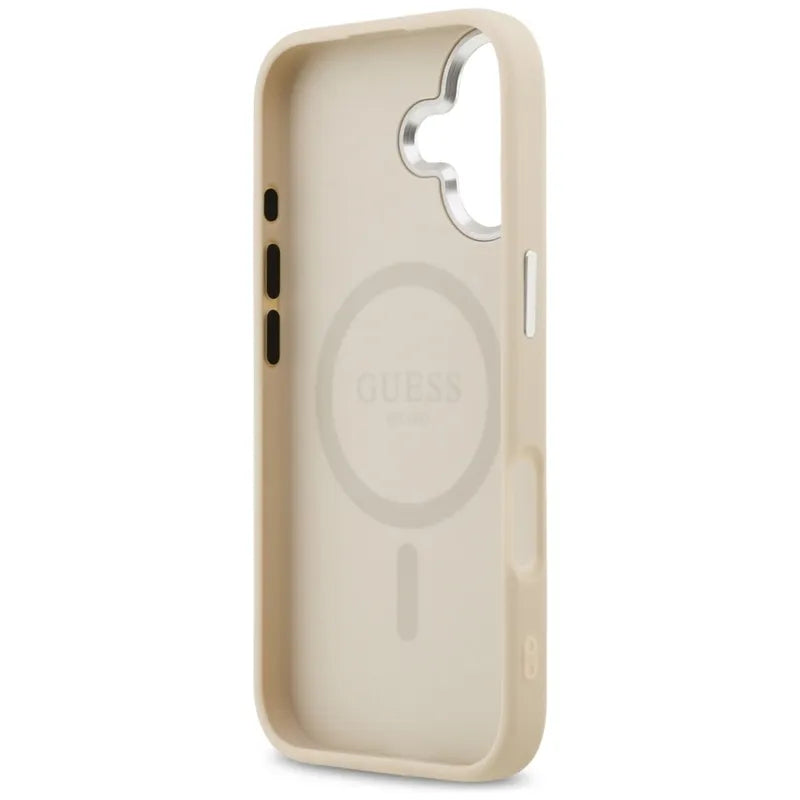 Guess Triangle Logo MagSafe - Dėklas iPhone 17 (Smėlio spalva)