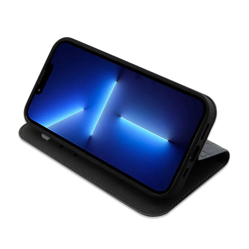 Karl Lagerfeld Booktype Saffiano Monogram – dėklas iPhone 14 Pro Max (sidabrinis)