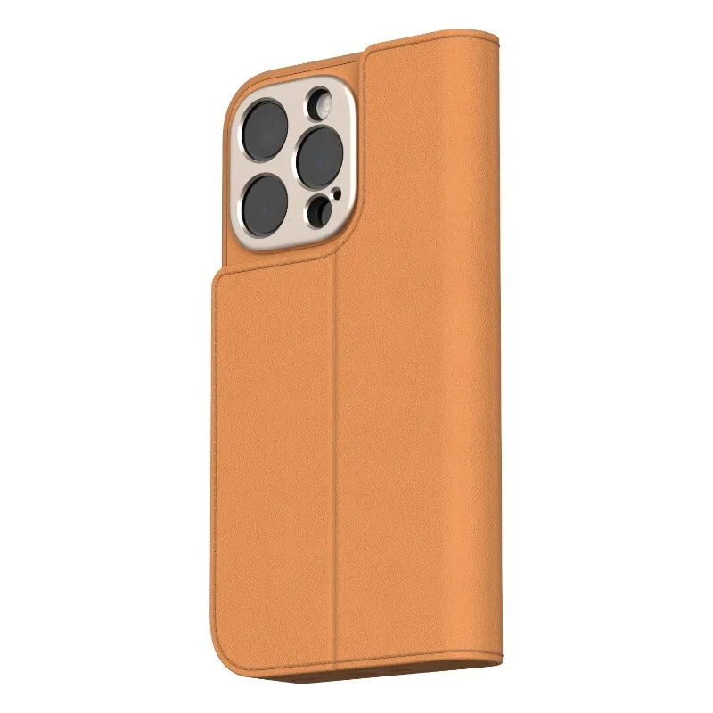 Moshi Overture MagSafe – 3-in-1 odinis atverčiamas dėklas, skirtas iPhone 16 Pro (karamelės ruda)