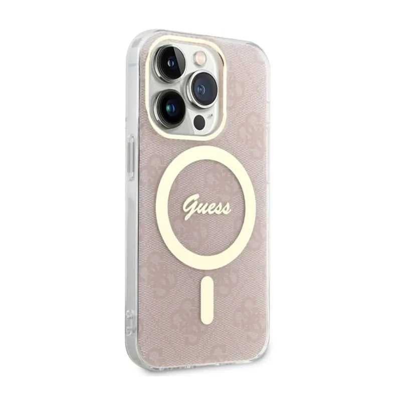 Guess 4G MagSafe – Dėklas iPhone 14 Pro (rožinis)