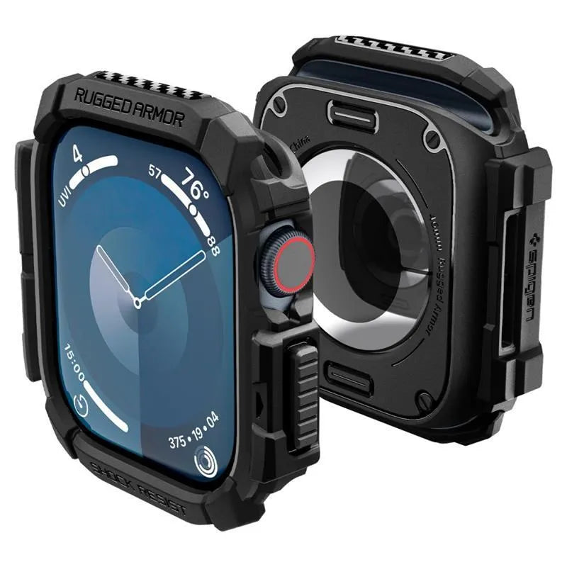 Spigen Rugged Armor – dėklas Apple Watch 10 46 mm (matinė juoda)
