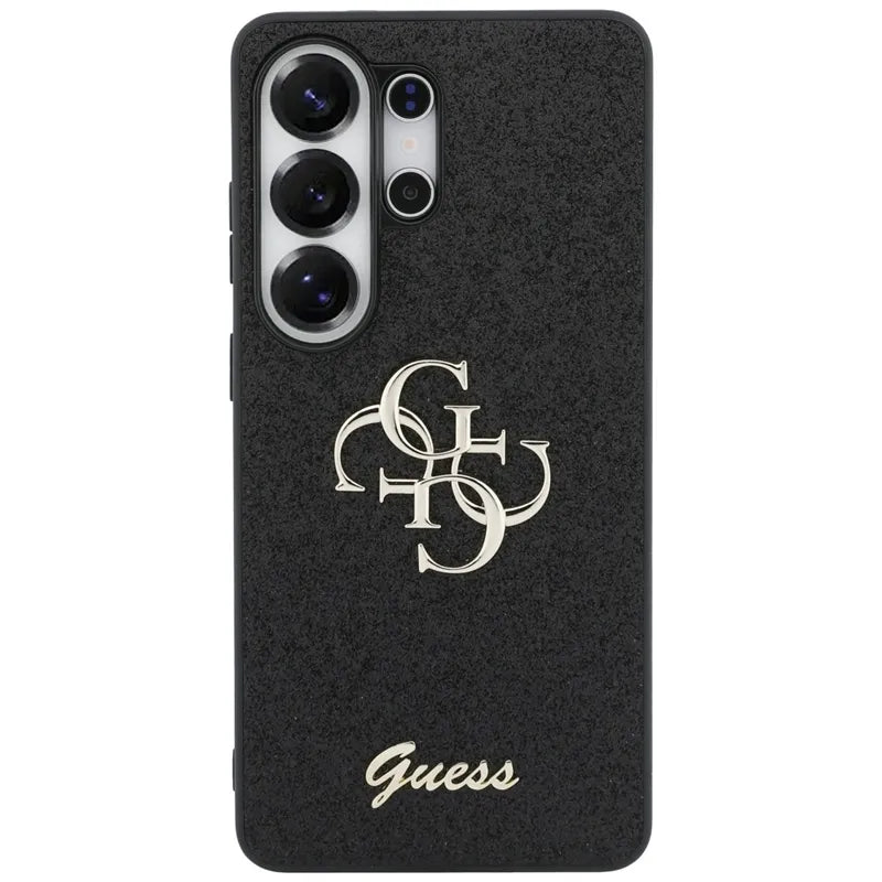 „Guess Fixed Glitter Big 4G Metal Logo“ – Samsung Galaxy S26 Ultra dėklas (juodas)