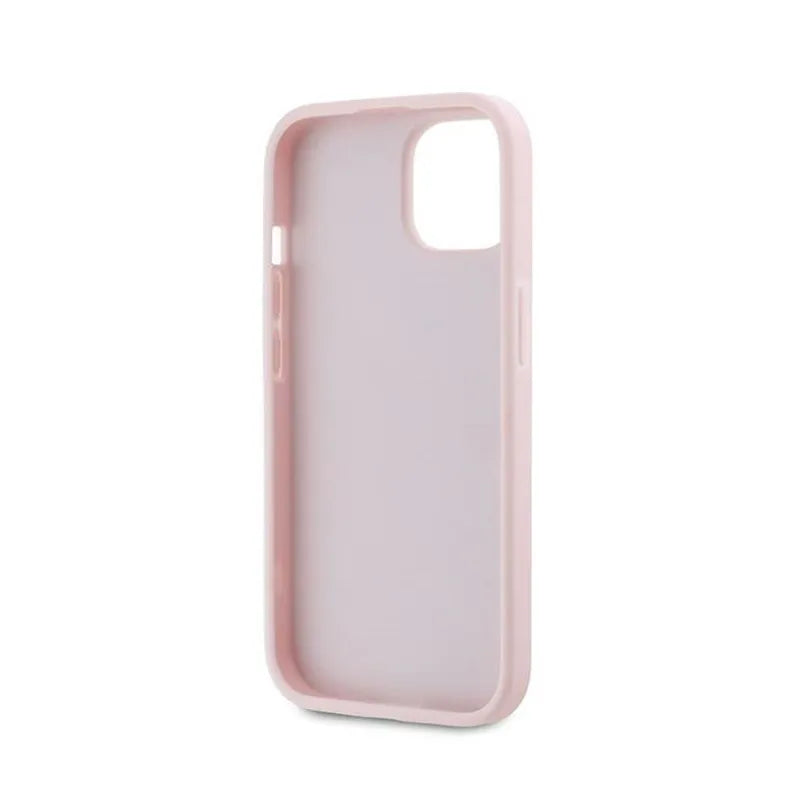 Karl Lagerfeld Diagonal Quilted Script – Dėklas iPhone 15 / 14 / 13 (rožinis)