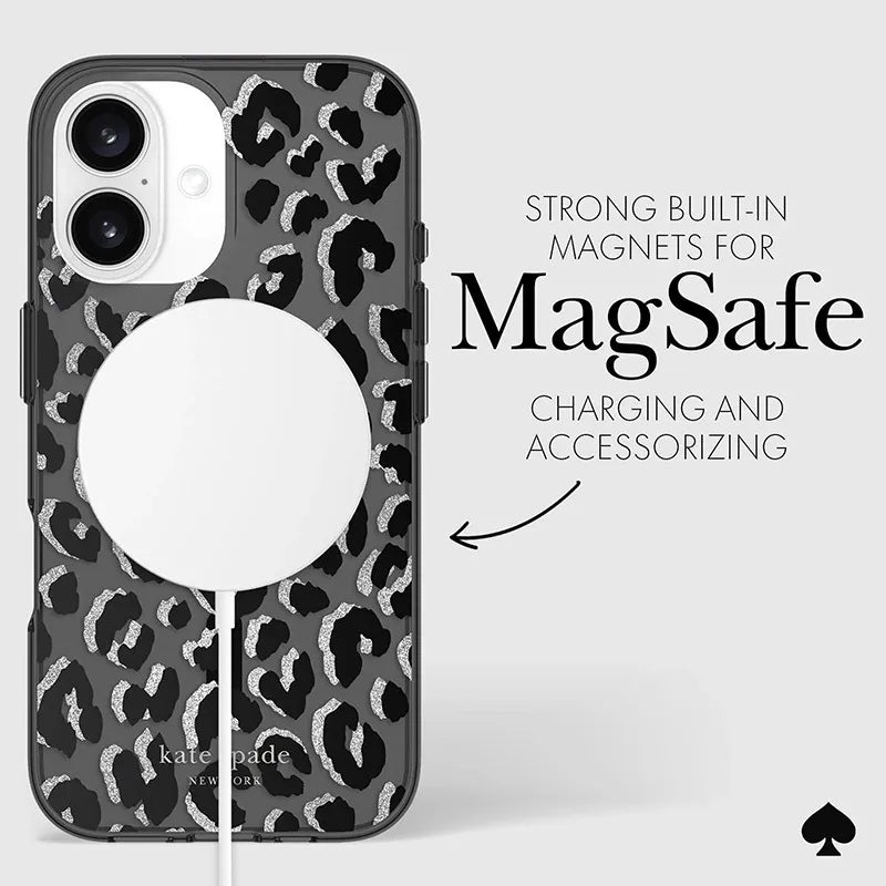 Kate Spade New York apsauginis „MagSafe“ dėklas, skirtas iPhone 16 (City Leopard)
