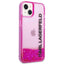 Karl Lagerfeld Liquid Glitter Translucent Elongated Logo dėklas – dėklas iPhone 14 Plus (rožinis)