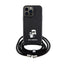 Karl Lagerfeld Crossbody Saffiano Metal Pin Karl & Choupette dėklas iPhone 14 Pro Max (juodas)