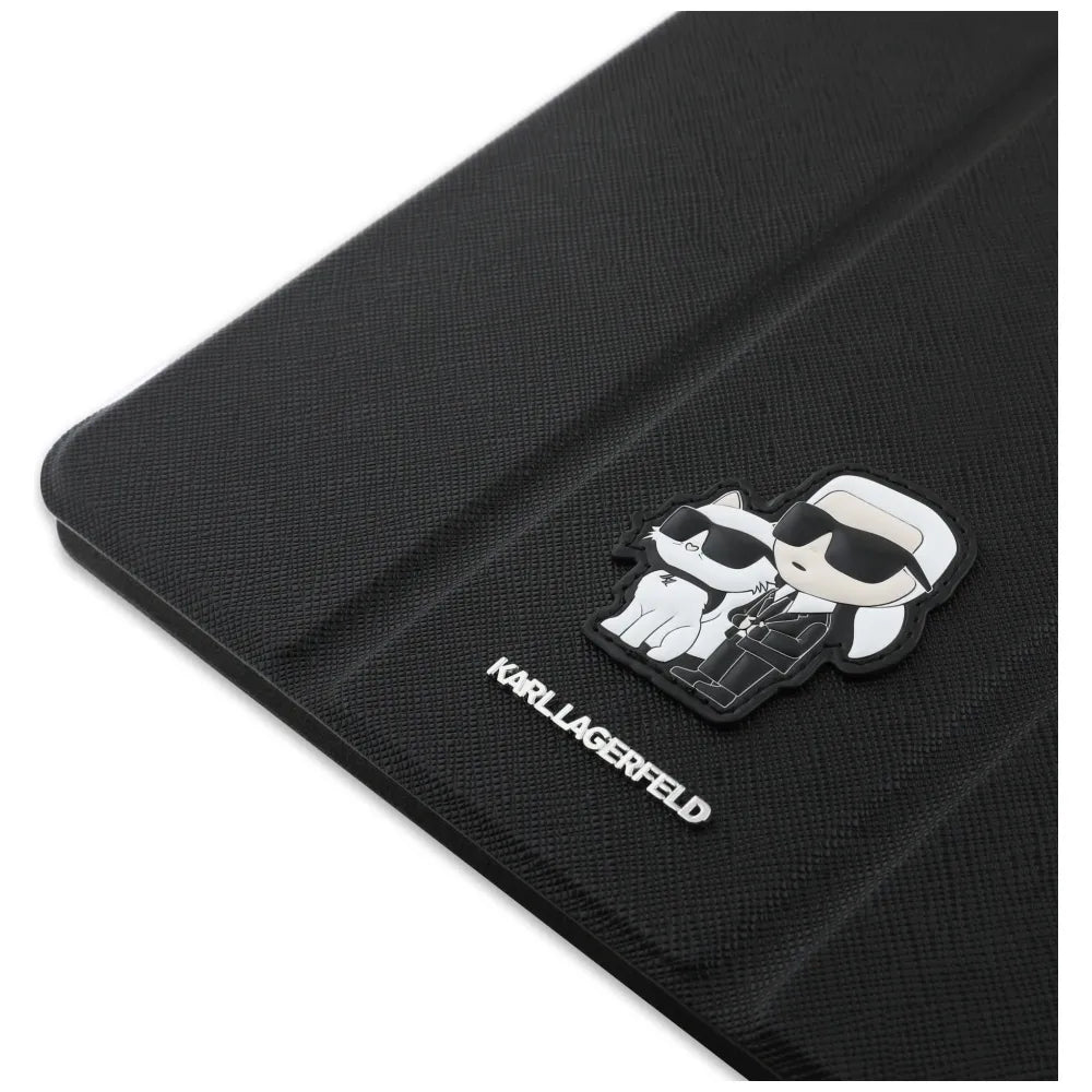 Karl Lagerfeld Book Cover Saffiano Magnetic Karl & Choupette - Dėklas iPad Air 13" M3 (2025) / iPad Air 13" M2 (2024) (juodas)