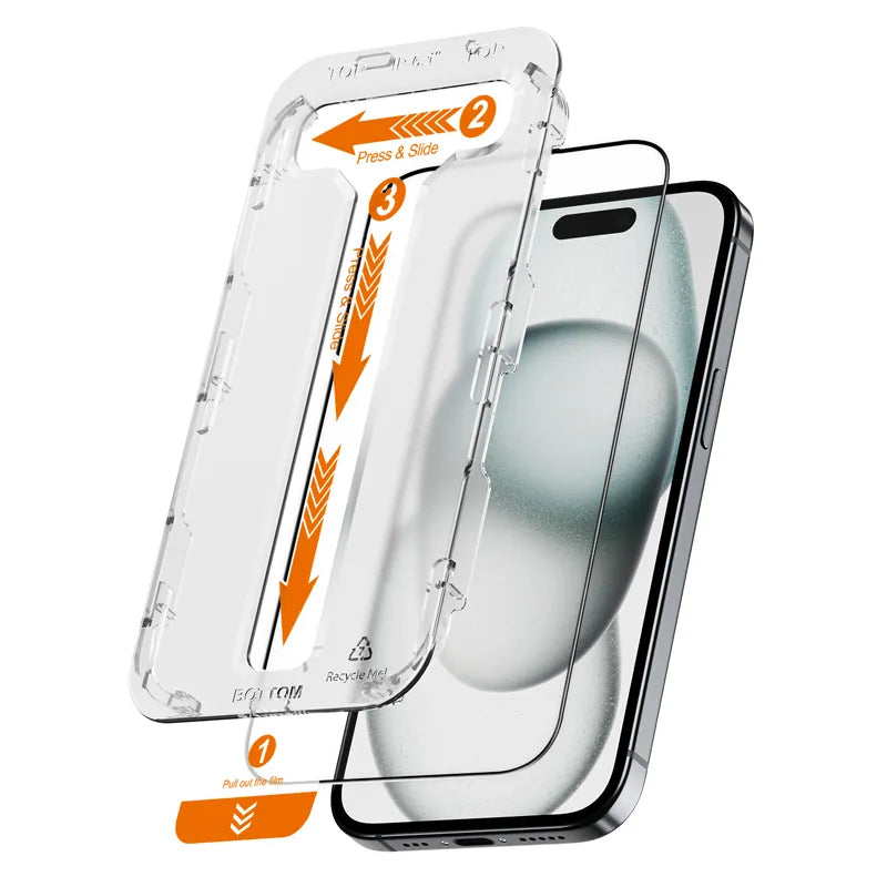 Crong EasyShield 2-Pack – grūdintas stiklas iPhone 16 / iPhone 15 (2 vnt.)