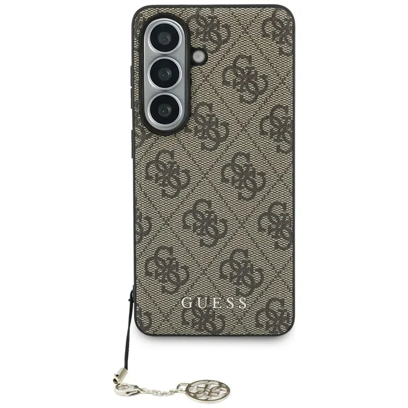 Guess 4G Classic Logo Charm MagSafe – dėklas Samsung Galaxy S26 (rudos spalvos)