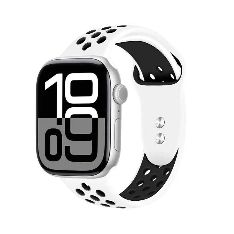 Crong Duo Sport – „Apple Watch“ dirželis 38/40/41/42 mm (baltas/juodas)
