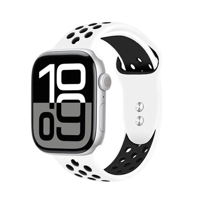 Crong Duo Sport – „Apple Watch“ dirželis 38/40/41/42 mm (baltas/juodas)