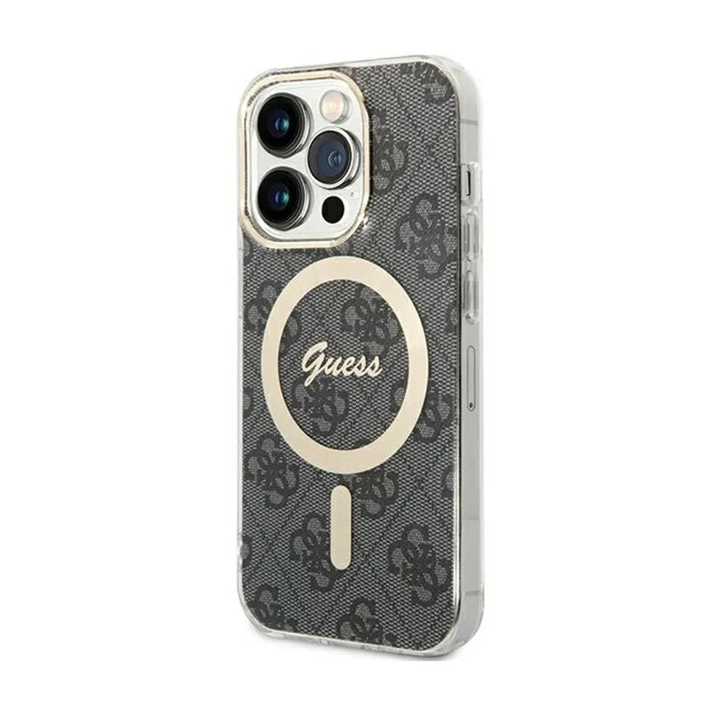 Guess 4G MagSafe – dėklas iPhone 15 Pro (juodas)