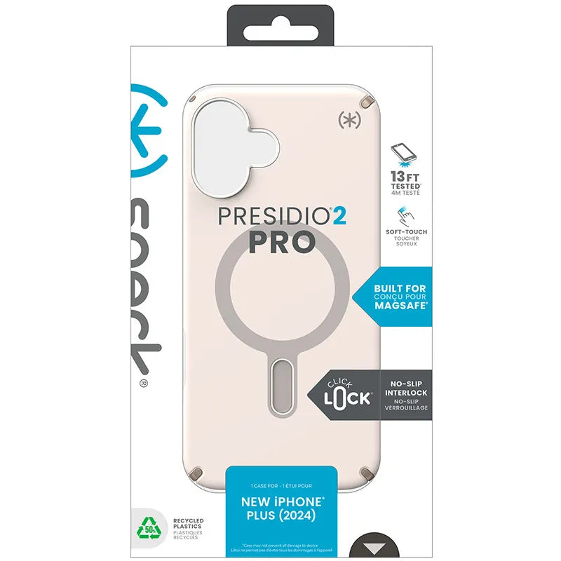 Speck Presidio2 Pro ClickLock & MagSafe - iPhone 16 Plus dėklas (Bleached Bone / Heirloom Gold / Hazel Brown)