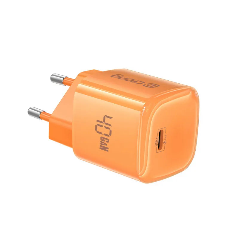 Crong NEO GaN Charger - USB-C 40W PD įkroviklis su AVS (oranžinis)