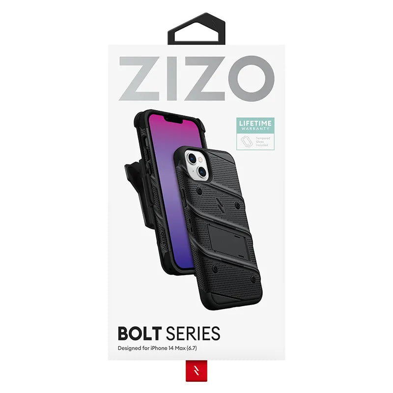 ZIZO BOLT serija – dėklas iPhone 14 Plus (juodas)