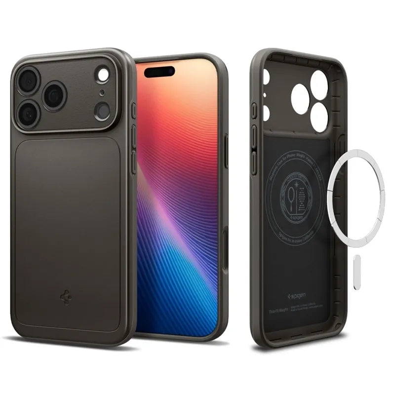 Spigen Thin Fit Mag MagSafe - dėklas, skirtas iPhone 17 Pro (Gunmetal)