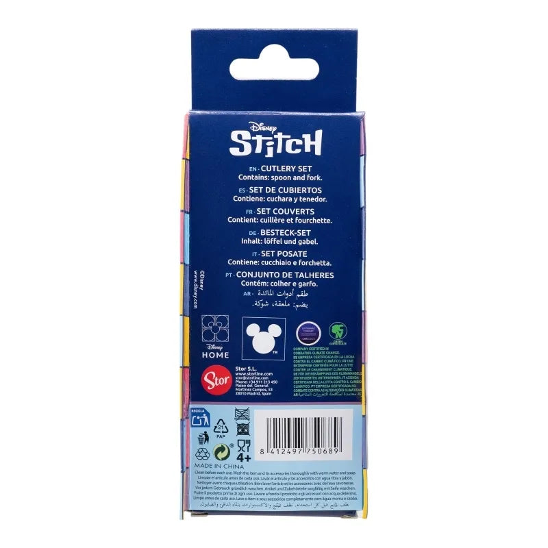 Disney Stitch – Stitch & Angel metalinių stalo įrankių rinkinys (šaukštas ir šakutė)