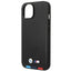 BMW Leather Hot Stamp Tricolor – dėklas iPhone 14 Plus (juodas)
