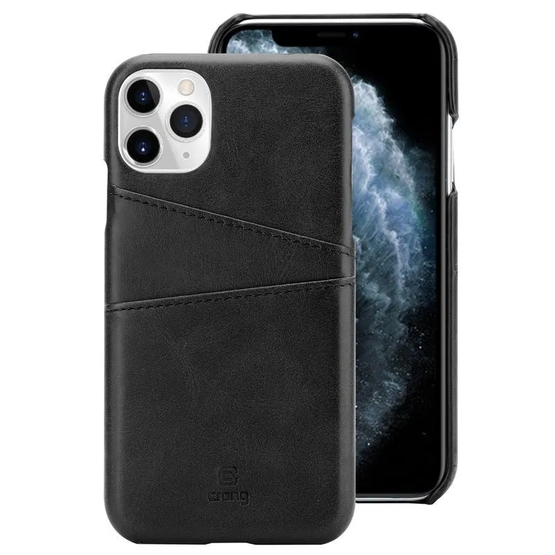 Crong Neat Cover – dėklas iPhone 11 Pro su kišenėlėmis (juodas)