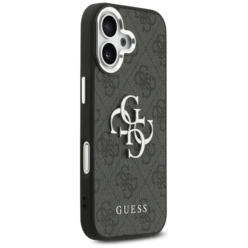 Guess 4G Big 4G Classic Logo – dėklas iPhone 17 (juodas / sidabrinis)