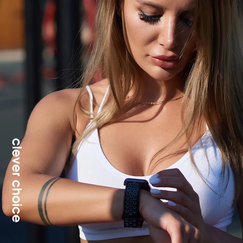 Crong Duo Sport – „Apple Watch“ dirželis 38/40/41/42 mm (baltas/juodas)