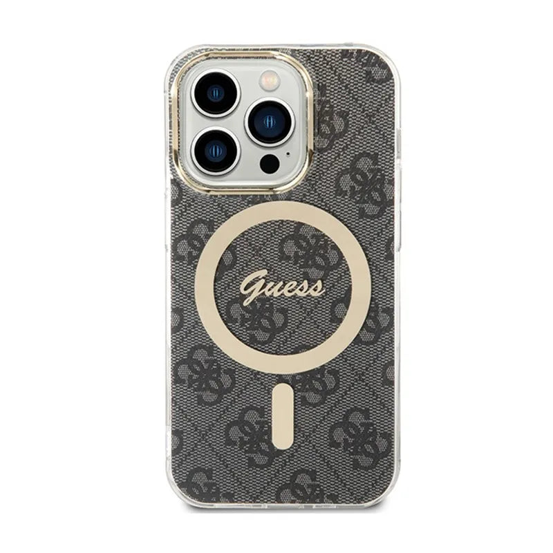 Guess 4G MagSafe – dėklas iPhone 15 Pro (juodas)
