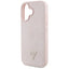 Guess Grained Hot Stamp Peony Triangle Logo MagSafe – dėklas iPhone 16 (rožinis)