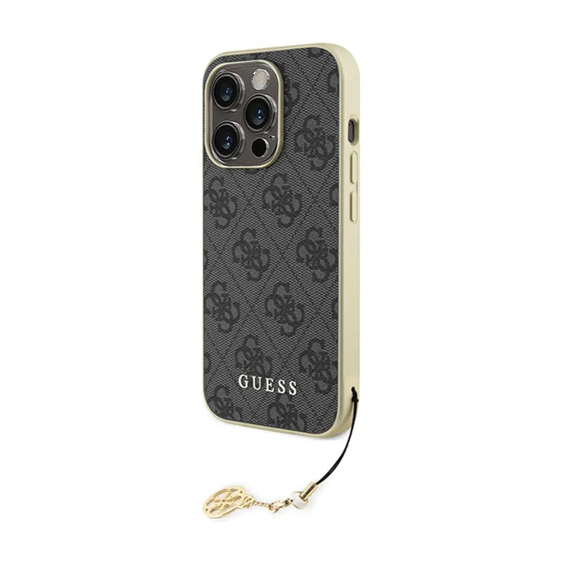 Guess 4G Charms Collection - iPhone 15 Pro dėklas (pilkas)