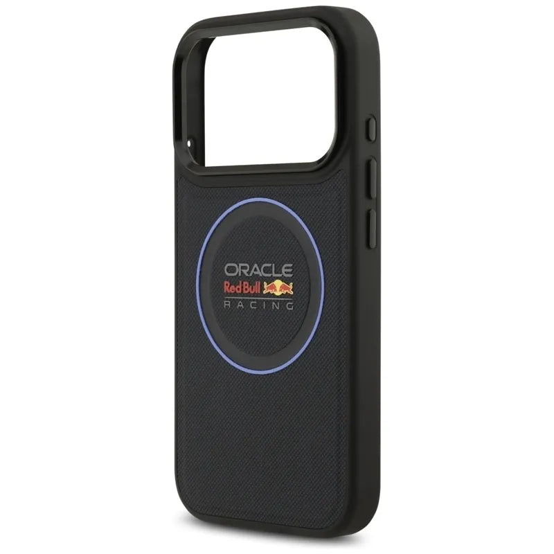 Red Bull Meshed Blue Ring & Metal Buttons MagSafe – iPhone 17 Pro dėklas (tamsiai mėlynas)