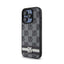 DKNY Leather Checkered Mono Pattern & Printed Stripes – iPhone 15 Pro dėklas (juodas)
