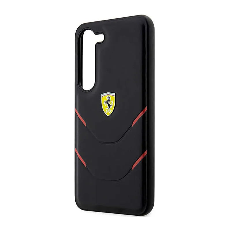 Ferrari Hot Stamp Lines dėklas, skirtas Samsung Galaxy S23+ (juodas)