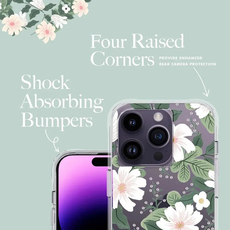 Rifle Paper Clear – dėklas iPhone 14 Pro (Willow)