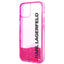 Karl Lagerfeld Liquid Glitter Translucent Elongated Logo dėklas – dėklas iPhone 14 Plus (rožinis)