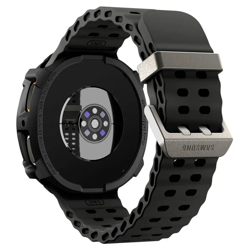 Spigen Rugged Armor – Dėklas Samsung Galaxy Watch 8 44 mm (Matine juoda)