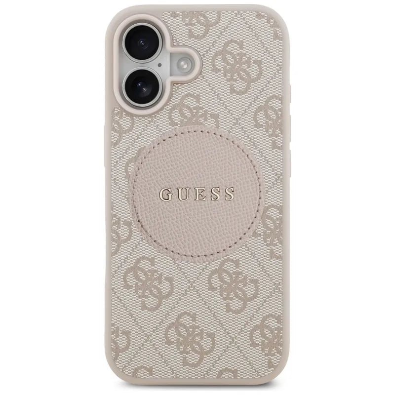 Guess 4G Circle Classic Logo MagSafe – dėklas iPhone 17 (rožinis)