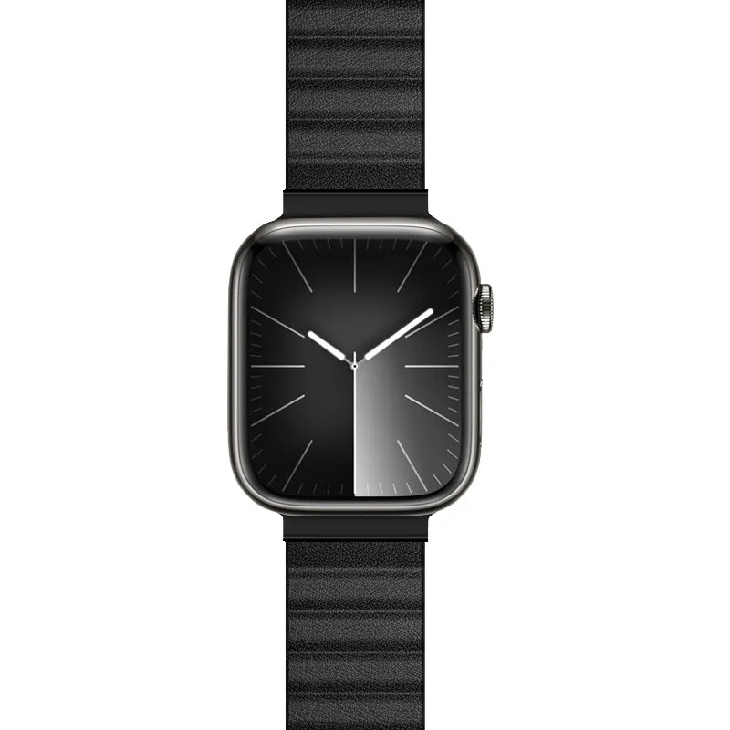Crong Eclipse – magnetinis odinis Apple Watch dirželis 44/45/46/49 mm (juodas)