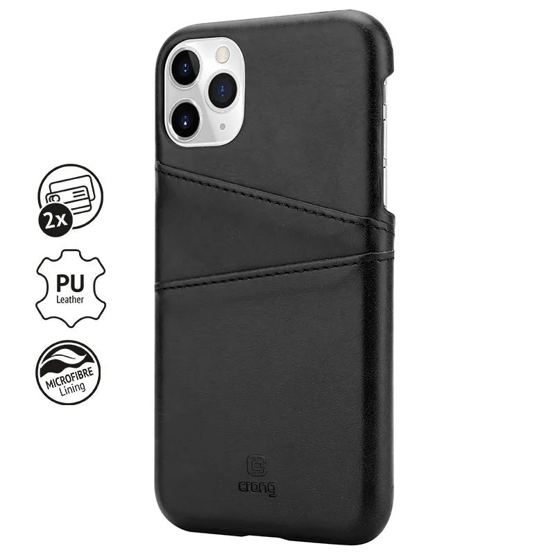 Crong Neat Cover – dėklas iPhone 11 Pro su kišenėlėmis (juodas)