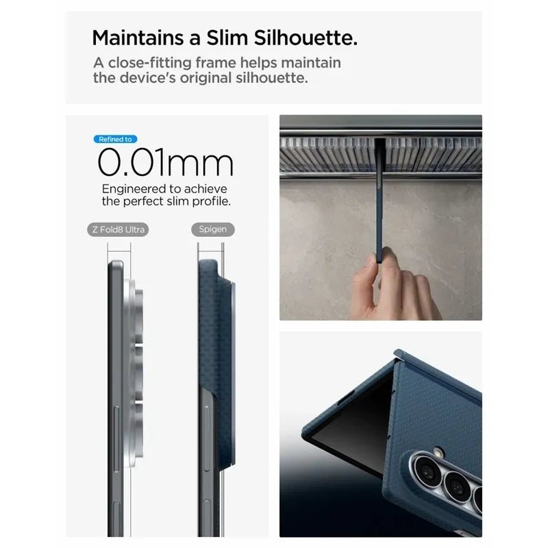 Spigen AirSkin Aramid MagSafe – dėklas Samsung Galaxy Z Fold 8 Ultra (tamsiai mėlynas)