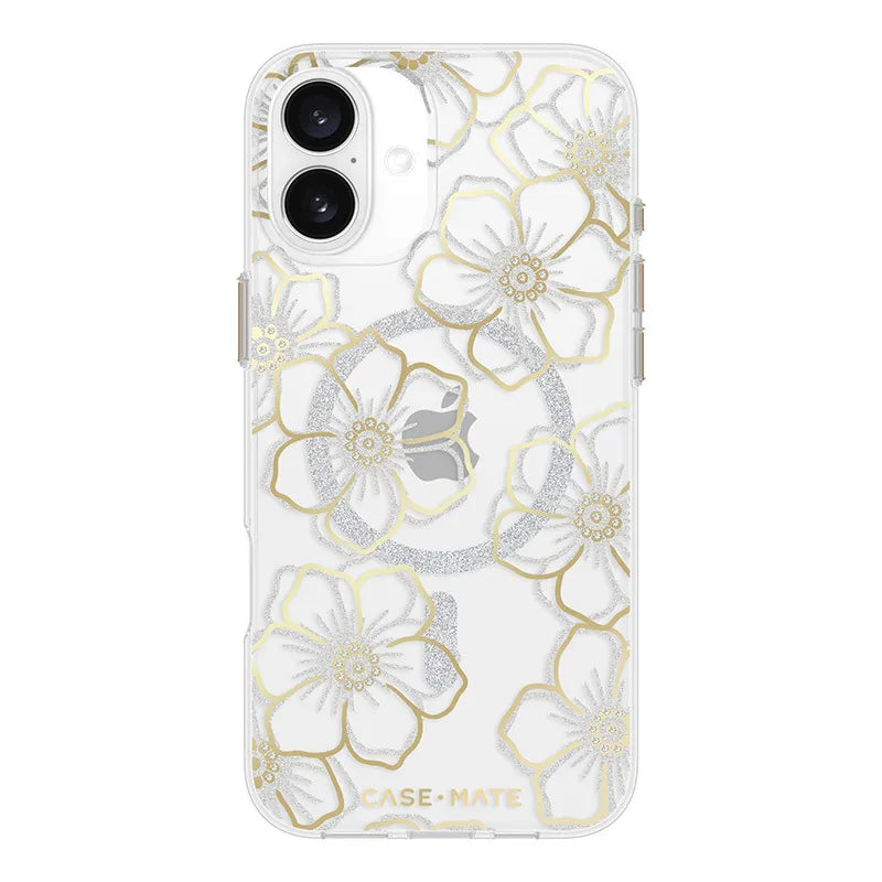 Case-Mate Floral Gems MagSafe – dėklas „iPhone 16 Plus“ (auksinis)