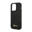 Guess Glitter Flakes Metal Logo dėklas – dėklas, skirtas iPhone 14 Pro (juodas)