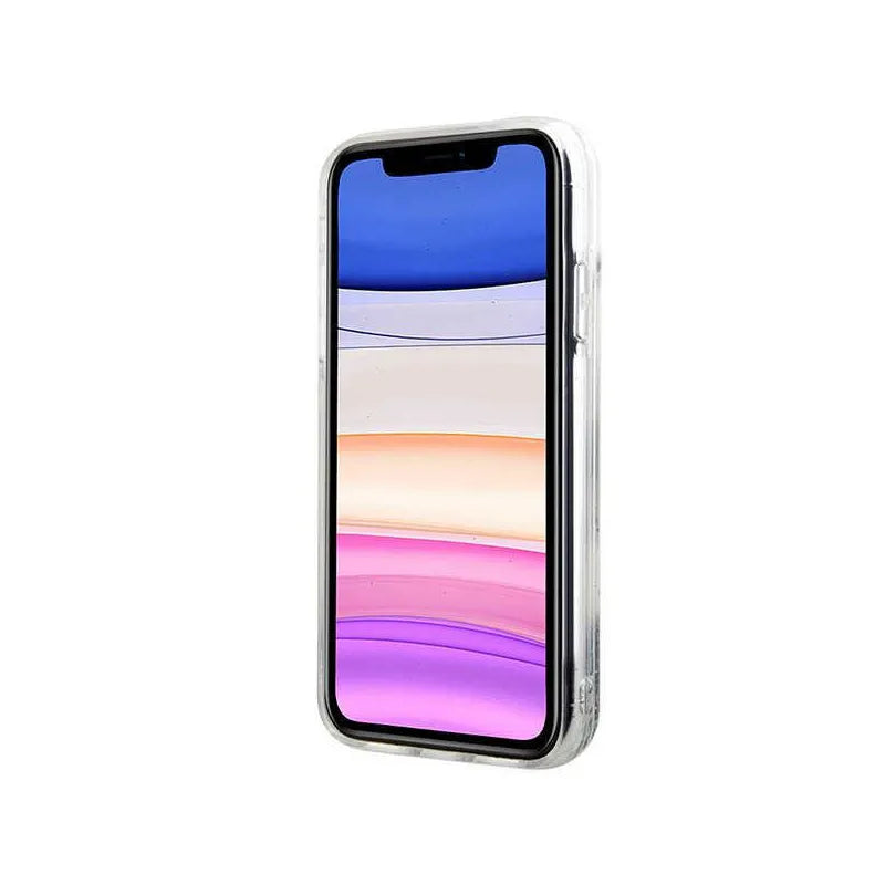 Karl Lagerfeld Liquid Glitter NFT Choupette Head - dėklas iPhone 11 (sidabrinis)