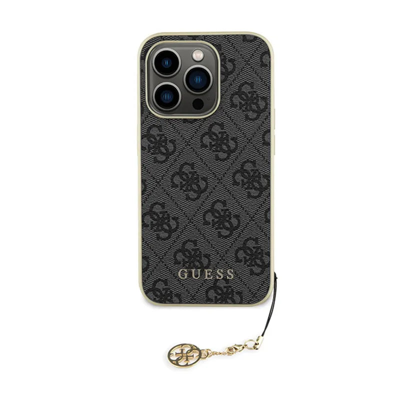 Guess 4G Charms Collection - iPhone 15 Pro dėklas (pilkas)