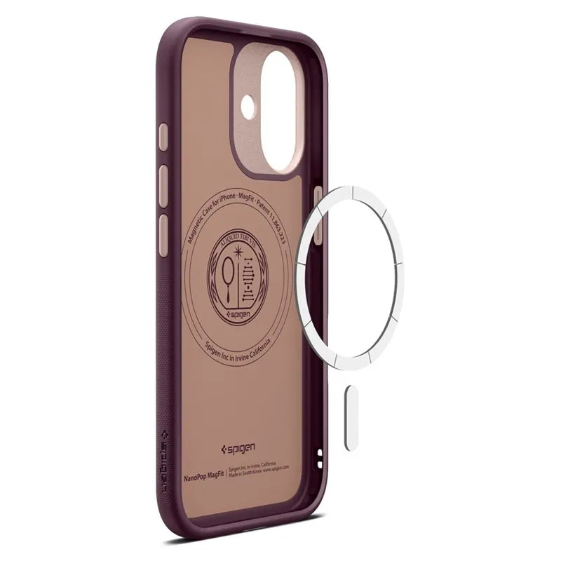 Spigen Nano Pop Mag MagSafe dėklas telefonui iPhone 17 (Burgundy Bean)