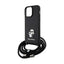 Karl Lagerfeld Crossbody Saffiano Metal Pin Karl & Choupette dėklas iPhone 14 Pro Max (juodas)