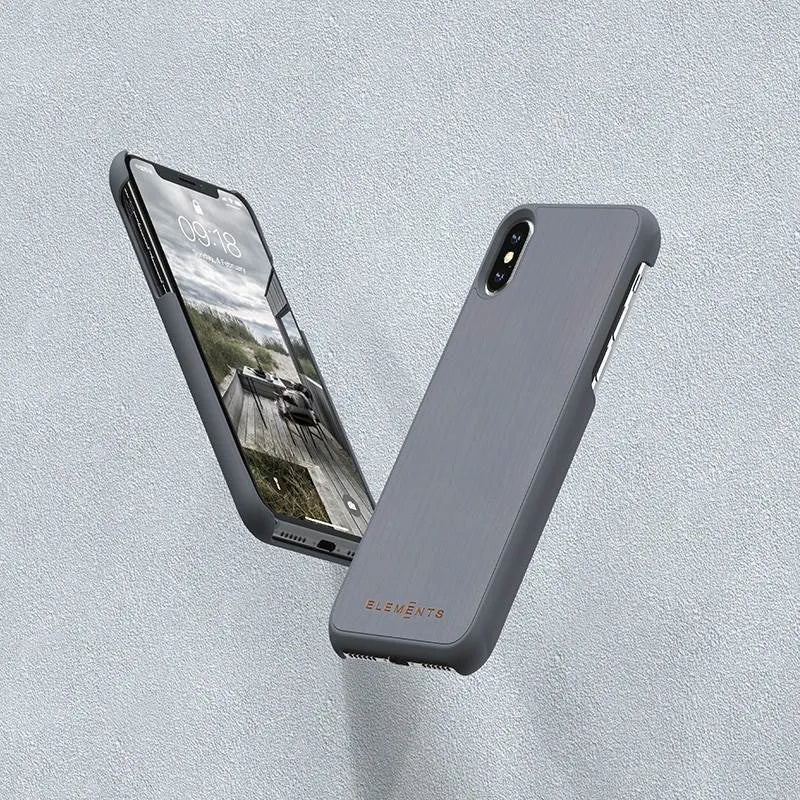 Nordic Elements Original Gefion – dėklas iPhone Xs Max su tikro klevo medžio elementais (Mid Grey)