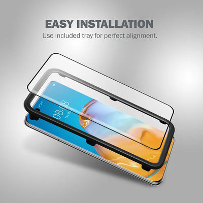 Crong 3D Armour Glass 9H viso ekrano grūdintas stiklas Huawei P40 Pro + montavimo rėmelis