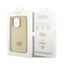 Guess 4G Strass Metal Logo – dėklas iPhone 15 Pro (auksinis)