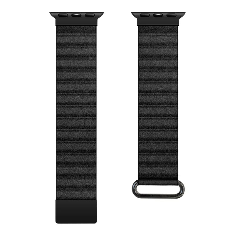 Crong Eclipse – magnetinis odinis Apple Watch dirželis 44/45/46/49 mm (juodas)